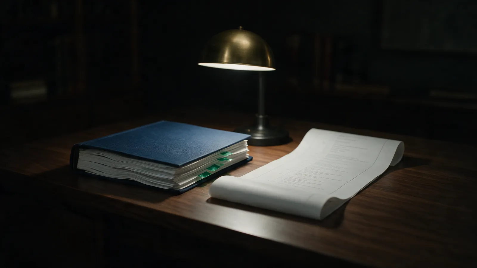 An expert report and a medical chronology laid side by side under a desk lamp